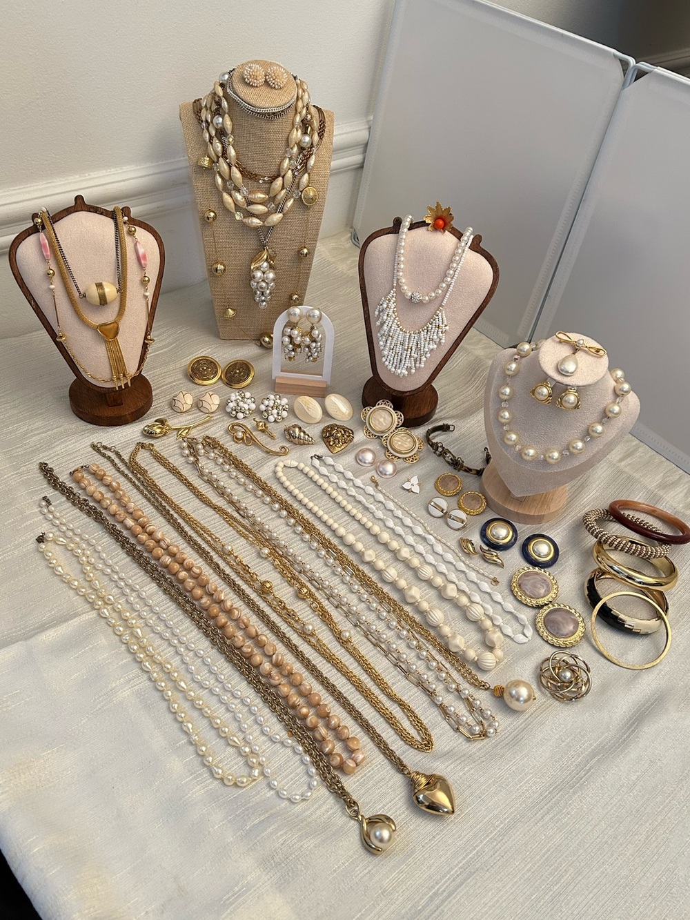 Gold & Cream Tones Vintage Jewelry Collection